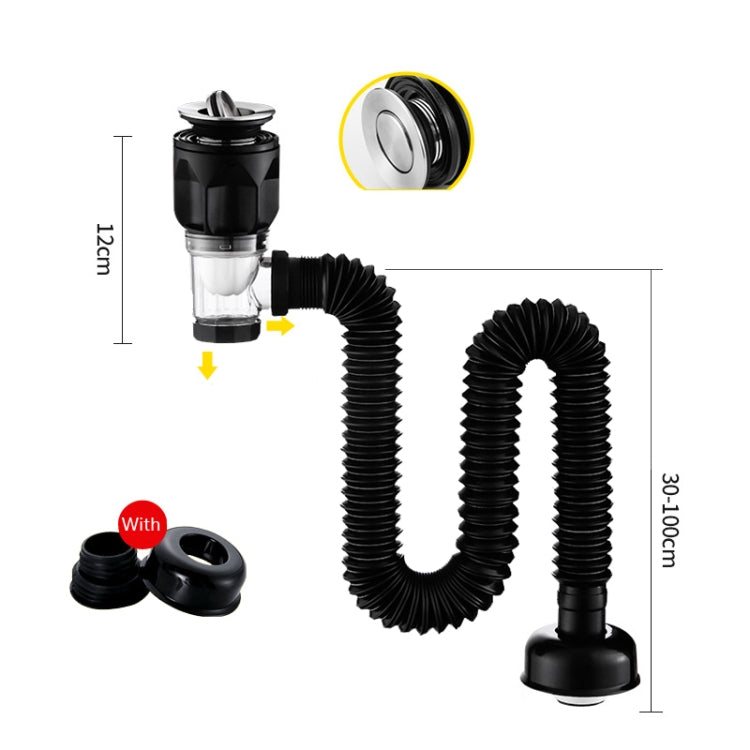 Household Deodorant Washbasin Water Pipe, Style: G Black Flap Universal by bashfashion