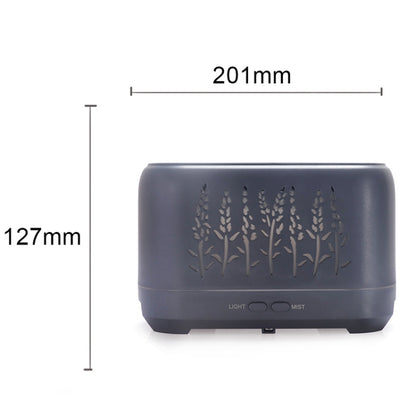 YX-1690 Wood Grain Aroma Diffuser Hollow Flame Humidifier(Black) by bashfashion