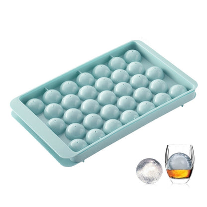33 Grid Round Ice Hockey Mold With Lid Ice Box Small Marble Ice Tray, Random Color Delivery by bashfashion