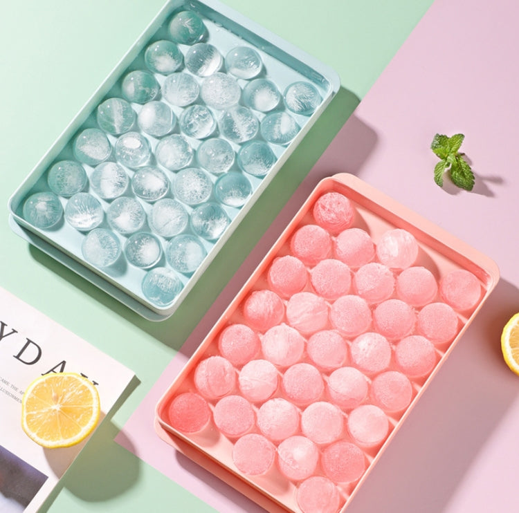 33 Grid Round Ice Hockey Mold With Lid Ice Box Small Marble Ice Tray, Random Color Delivery by bashfashion