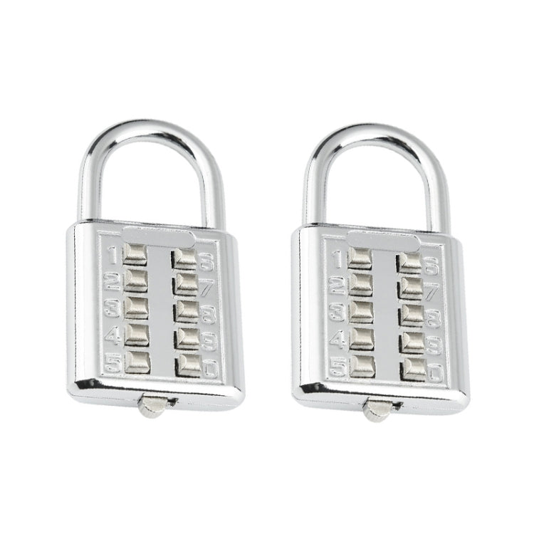 2 PCS 10-Bit Button Password Lock Cabinet Door Tool Box Button Padlock(Electroplating White) by bashfashion