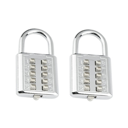 2 PCS 10-Bit Button Password Lock Cabinet Door Tool Box Button Padlock(Electroplating White) by bashfashion
