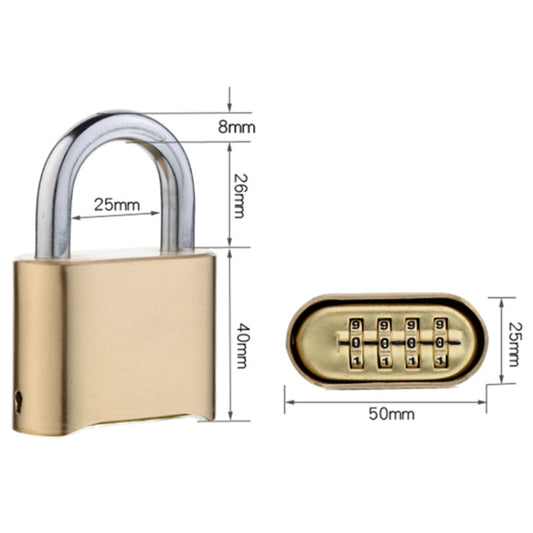 Brass Warehouse Door Logistics 4 Bit Password Lock Bottom Password Wheel Padlock by bashfashion