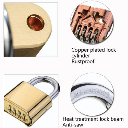 Brass Warehouse Door Logistics 4 Bit Password Lock Bottom Password Wheel Padlock by bashfashion