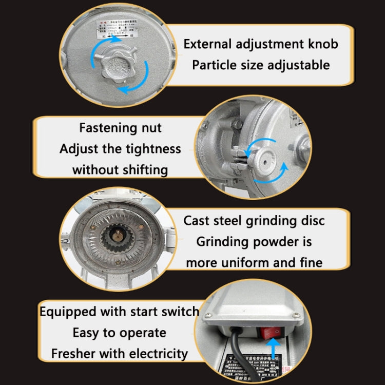 Household Electric Grain Particle Crushing Mill, US Plug, Power: 1.5kw Aluminum Wire by bashfashion
