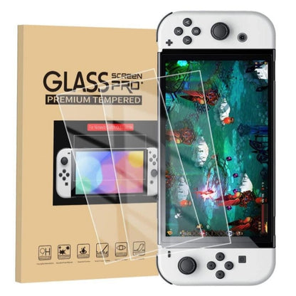 Game Console Crystal Shell Remote Sensing Cap Tempered Film Storage Bag Set For Switch OLED Console Storage Bag+Crystal Case+Rocker Capx6+Tempered Film by bashfashion