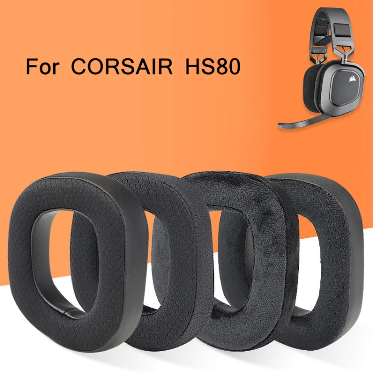 2 PCS RGB Headest Sponge Cover Earmuffs For Corsair HS80(Full Velvet) by bashfashion