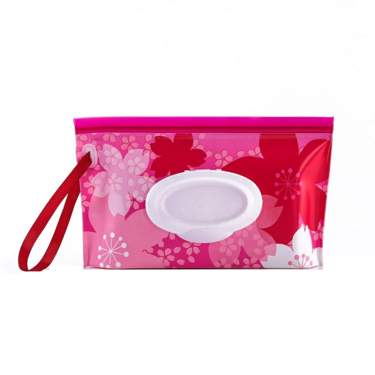 Baby EVA Wet Wipes Bag Portable Flip Removable Sanitary Wet Wipes Bag(Red Flower) by bashfashion