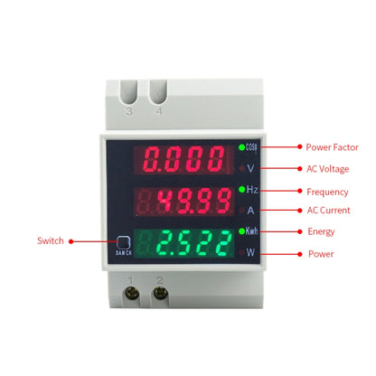 D52-2058 Wattmeter Din rail Volt Current Meter, Specification: AC80-300V Built-in CT by bashfashion