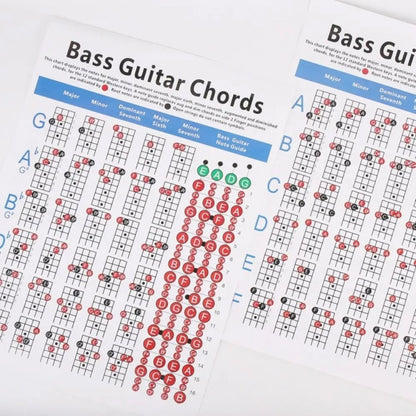 Copper Paper Guitar Chord Fingering Exercise Chart(Small) by bashfashion