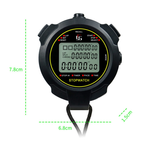YS Stopwatch Timer Training Fitness Competition Stopwatch, Style: YS-760 60 Memories(Black) by bashfashion