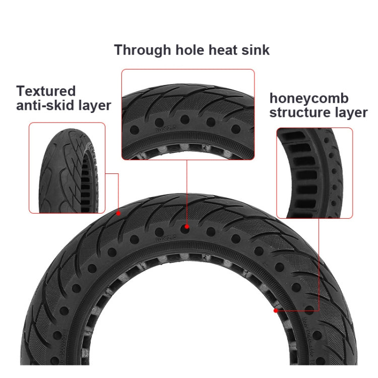 10 Inch Soid Tire Shock Absoption Tubeless Honeycomb Tyre for Ninebot Max G30 by bashfashion