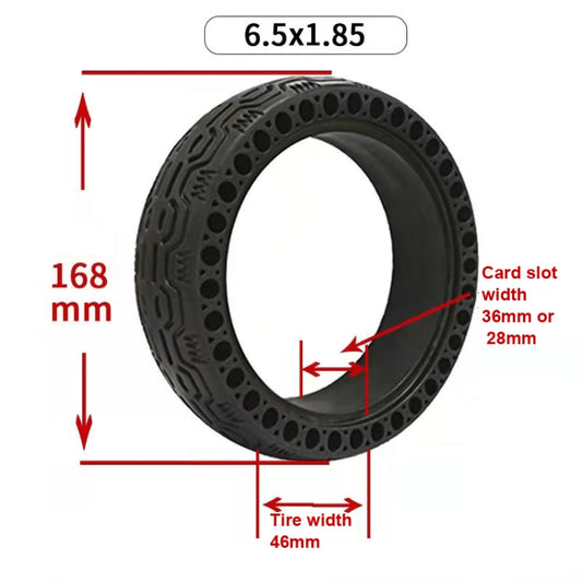 6.5x1.85 Solid Tire Honeycomb Tire Electric Scooter Tire,Specification: 36mm Card Slot by bashfashion