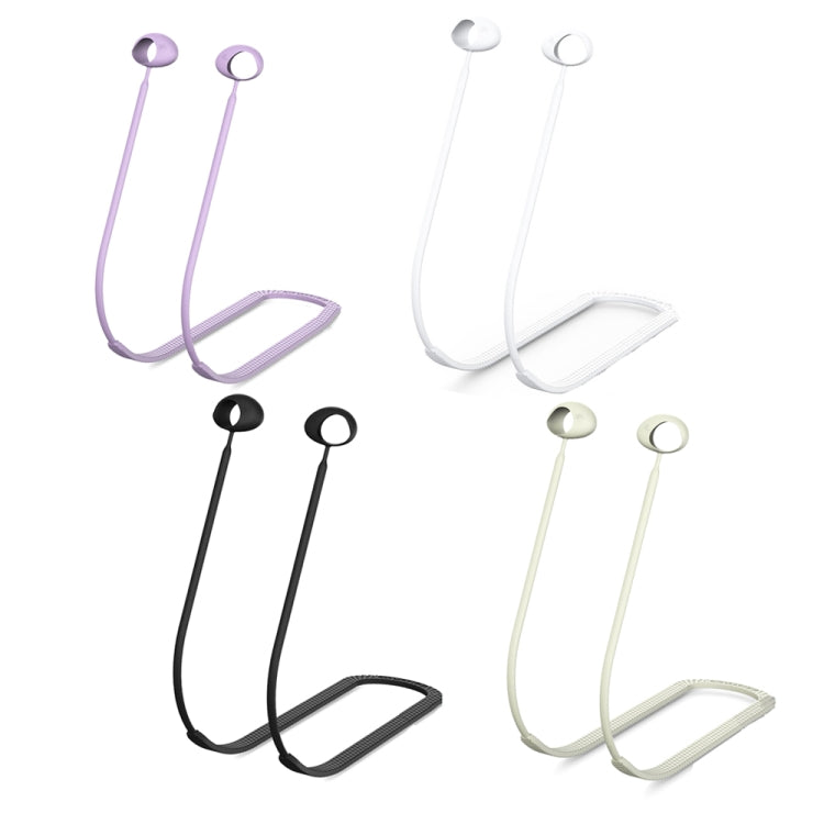 2 PCS Bluetooth Earphone Silicone Anti-Lost Cord For Samsung Glaxy Buds 2(Night Light Taro Purple) by bashfashion