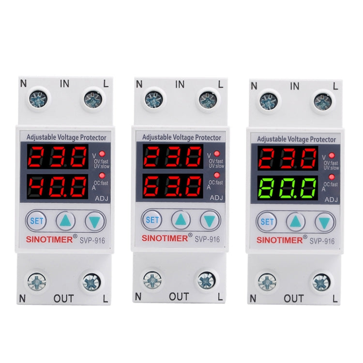 SINOTIMER SVP-916 Adjustable Self-resetting Over-voltage Under-voltage Protector, Current: 40A by SINOTIMER
