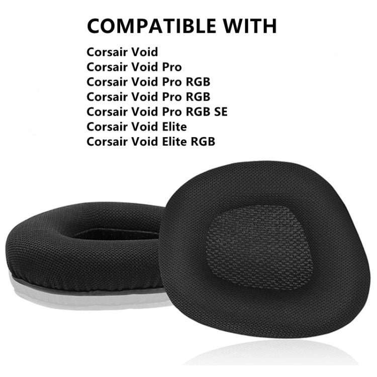 2 PCS Replacement Earpads for Corsair Void Pro Elite,Style: Red Bottom Grid by bashfashion