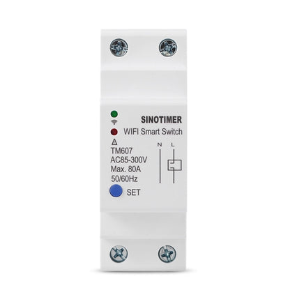 SINOTIMER TM607 Intelligent Wifi Timer Mobile App Home Rail Remote Control Time Switch 80A 85-300V by SINOTIMER