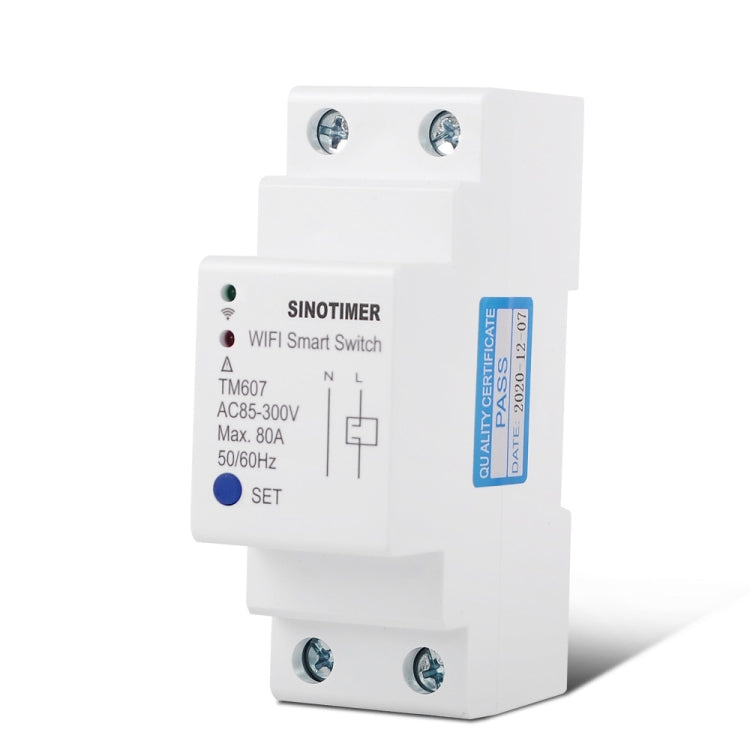 SINOTIMER TM607 Intelligent Wifi Timer Mobile App Home Rail Remote Control Time Switch 80A 85-300V by SINOTIMER