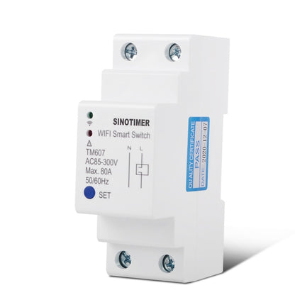 SINOTIMER TM607 Intelligent Wifi Timer Mobile App Home Rail Remote Control Time Switch 80A 85-300V by SINOTIMER