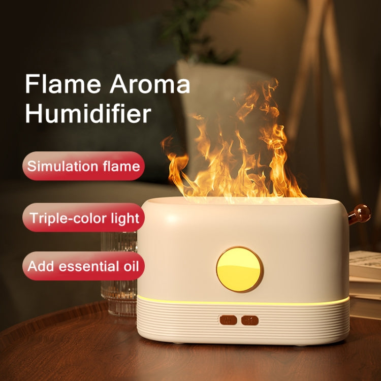 JF801 Desktop Simulation Flame Aroma Diffuser Humidifier, Color: 3 Color Light-Green by bashfashion