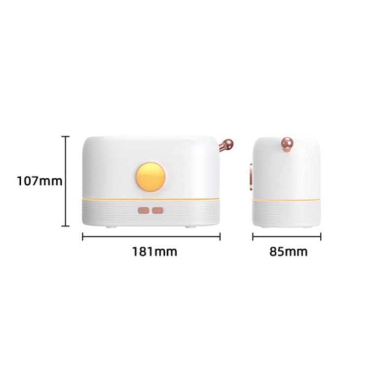 JF801 Desktop Simulation Flame Aroma Diffuser Humidifier, Color: Monochrome Light-White by bashfashion
