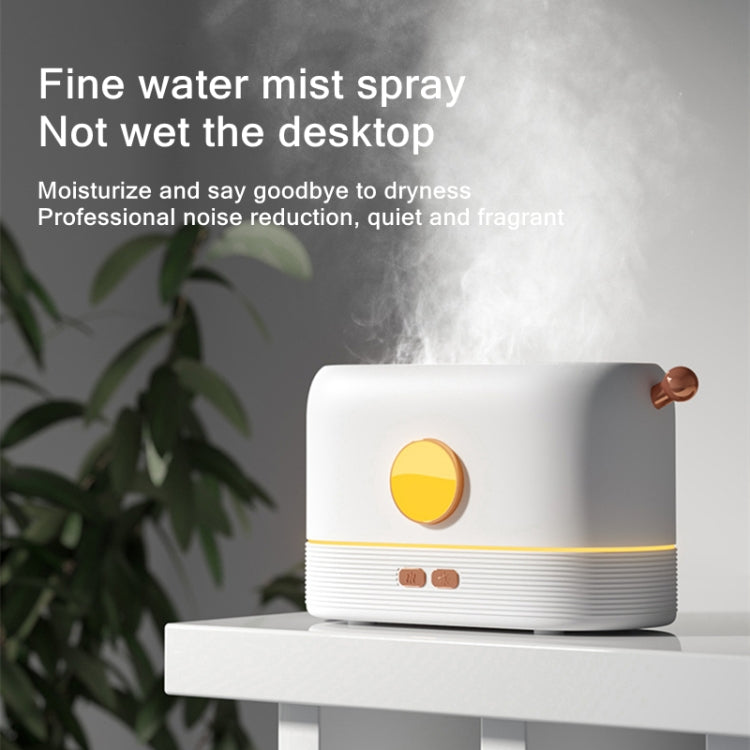 JF801 Desktop Simulation Flame Aroma Diffuser Humidifier, Color: Monochrome Light-White by bashfashion