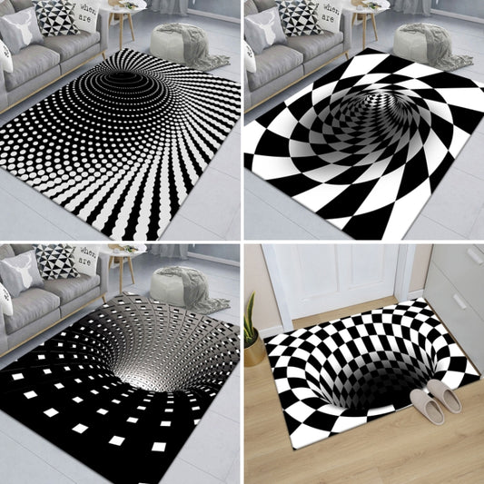 3D Geometric Stereo Trap Vision Living Room Bedroom Carpet, Size: 60x90cm(Rectangular Visual F) by bashfashion