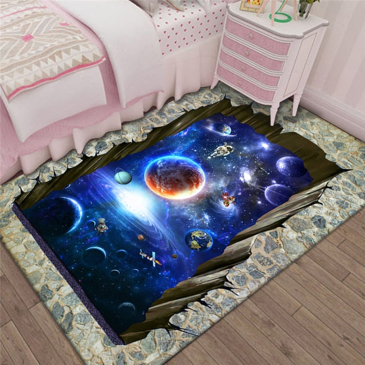 3D Stereo Rectangular Visual Geometric Living Room Carpet, Size: 40x60cm(Cosmic Starry Sky) by bashfashion
