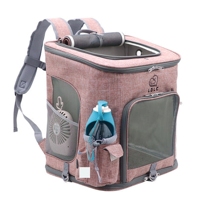 LDLC QS-002-L Foldable And Breathable Portable Pet Backpack(Light Pink) by LDLC