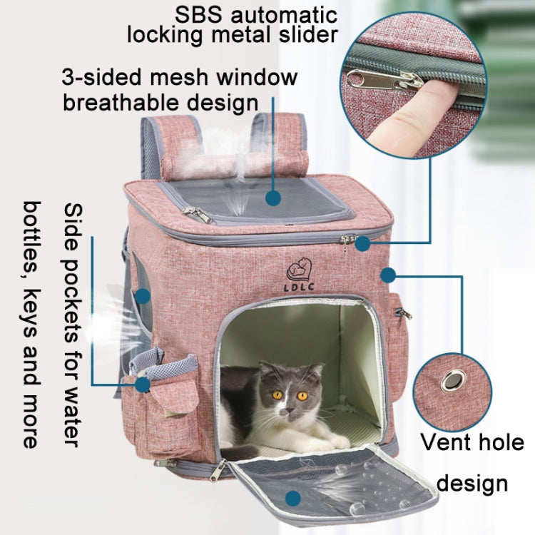 LDLC QS-002-L Foldable And Breathable Portable Pet Backpack(Light Pink) by LDLC