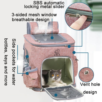 LDLC QS-002-L Foldable And Breathable Portable Pet Backpack(Light Pink) by LDLC
