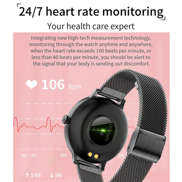 LOANIY CF80 1.08 Inch Heart Rate Monitoring Smart Bluetooth Watch, Color: Silver Steel by LOANIY