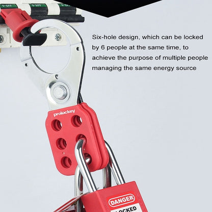 Prolockey Industrial Safety Steel Anti-Rust Six-Link Hasp Lock, Specification: SH02 by Prolockey
