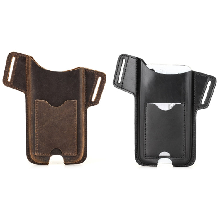 CONTACTS FAMILY Crazy Horse Leather Large Screen Mobile Phone Belt Holster(Brown) by CONTACTS FAMILY