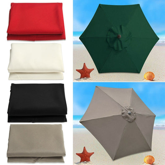 Polyester Parasol Replacement Cloth Round Garden Umbrella Cover, Size: Diameter 2.7m 6 Ribs(Khaki) by bashfashion