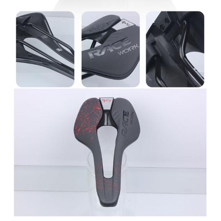 RACEWORK RK068 Mountain Bike Microfiber Leather Seat Cushion(Black) by RACEWORK