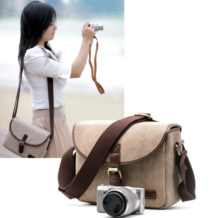 Casual SLR Camera Canvas Crossbody Bag(Gray) by bashfashion