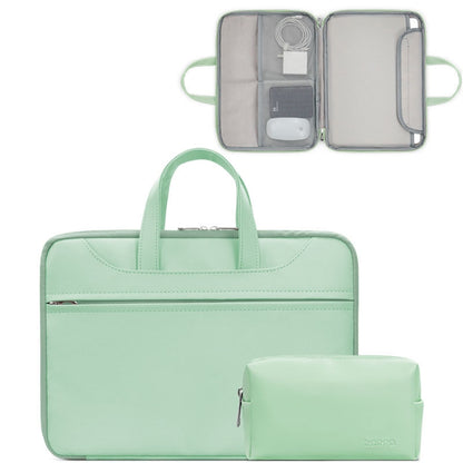 Baona BN-Q006 PU Leather Full Opening Laptop Handbag For 11/12 inches(Mint Green+Power Bag) by Baona