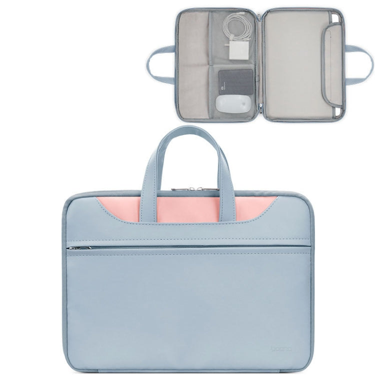 Baona BN-Q006 PU Leather Full Opening Laptop Handbag For 13/13.3 inches(Sky Blue+Pink) by Baona
