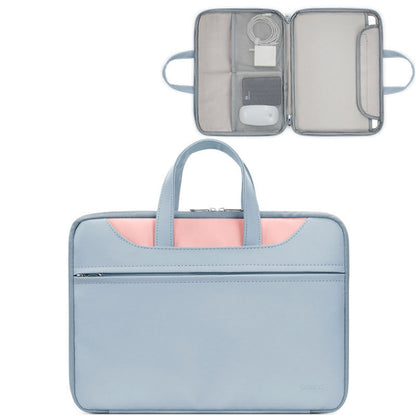 Baona BN-Q006 PU Leather Full Opening Laptop Handbag For 13/13.3 inches(Sky Blue+Pink) by Baona