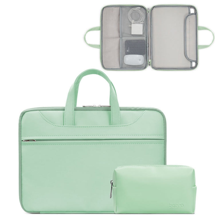 Baona BN-Q006 PU Leather Full Opening Laptop Handbag For 13/13.3 inches(Mint Green+Power Bag) by Baona