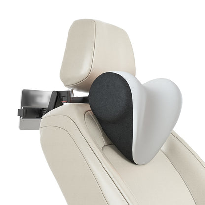 A09 Car Seat Headrest Memory Foam Comfortable Neck Pillow, Style: With Stand (White) by bashfashion