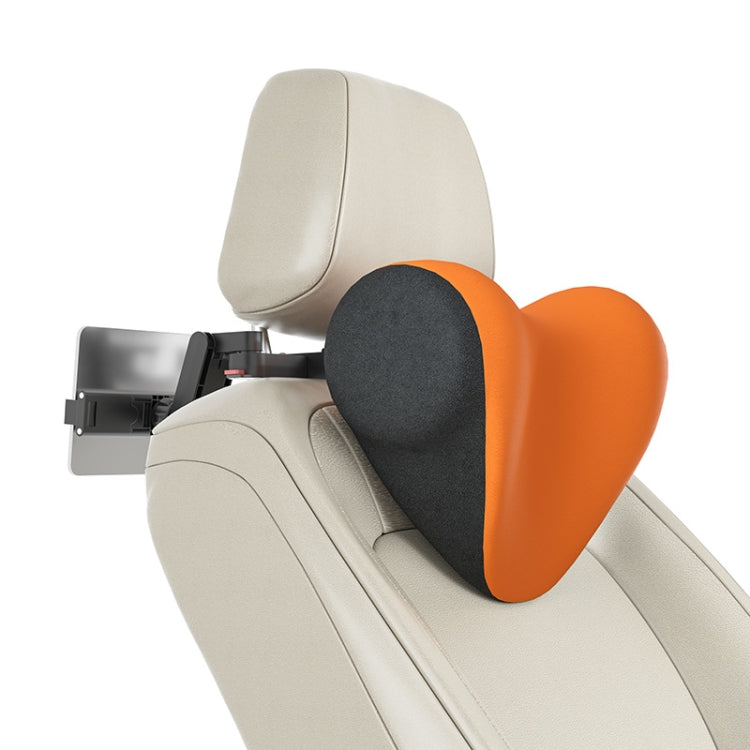 A09 Car Seat Headrest Memory Foam Comfortable Neck Pillow, Style: With Stand (Orange) by bashfashion