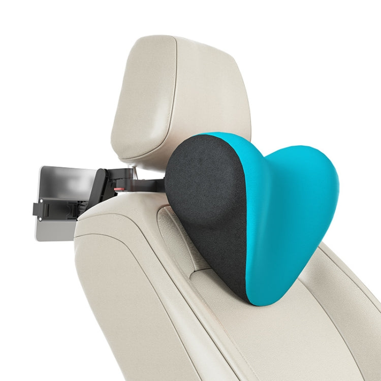 A09 Car Seat Headrest Memory Foam Comfortable Neck Pillow, Style: With Stand (Blue) by bashfashion