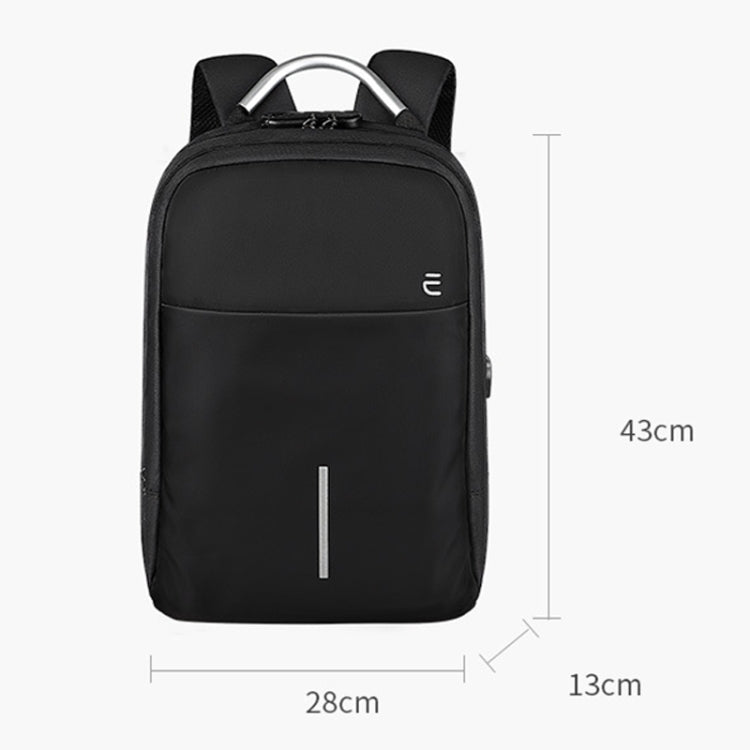 SJ16 Laptop Anti-Theft Backpack, Size: 13 inch-15.6 inch(Mysterious Black) by bashfashion