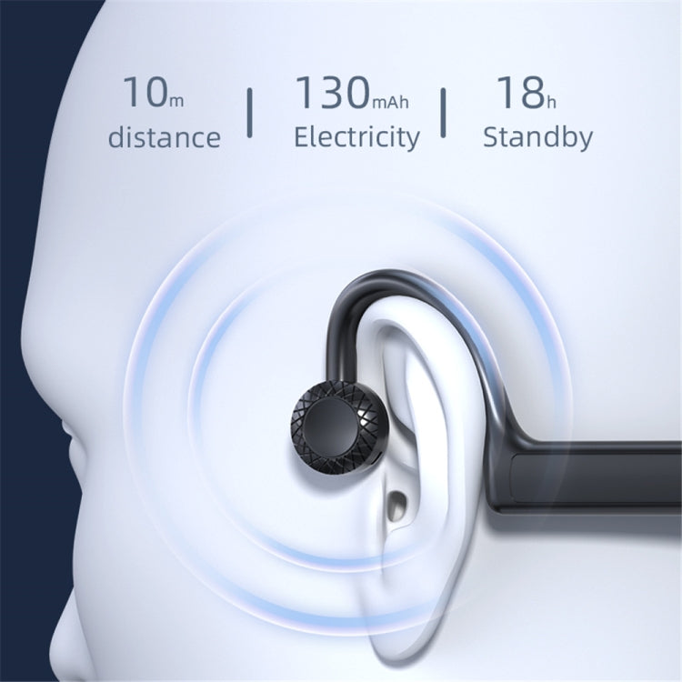 KS-19 Bluetooth Headset Sound Conducting Hanging Neck Business Headphones(Black) by bashfashion
