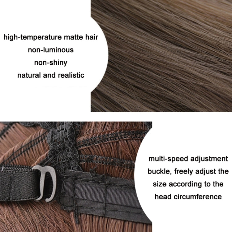 Women Medium Length Natural Realistic Full Shoulder Length Wig(Black Tea Color 36cm) by bashfashion