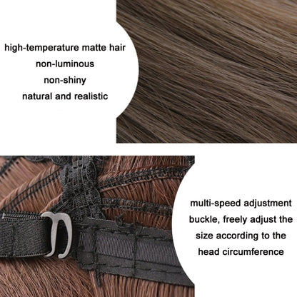 Women Medium Length Natural Realistic Full Shoulder Length Wig(Black Tea Color 36cm) by bashfashion