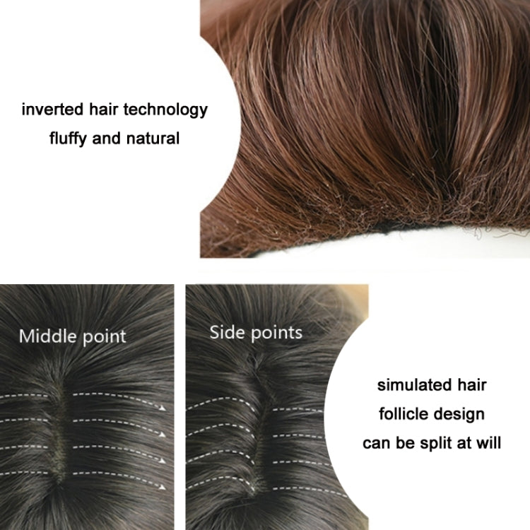 Women Medium Length Natural Realistic Full Shoulder Length Wig(Black Tea Color 36cm) by bashfashion