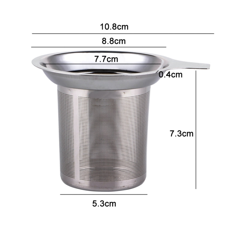 304 Stainless Steel Teapot Flat Bottom High Density Strainer With Handle(Silver) by bashfashion